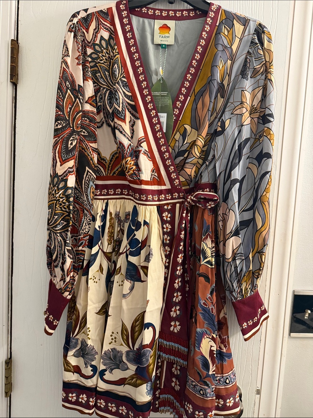 NWT! FARM Rio Stained Glass Wrap Mini Dress - Picture 3 of 8